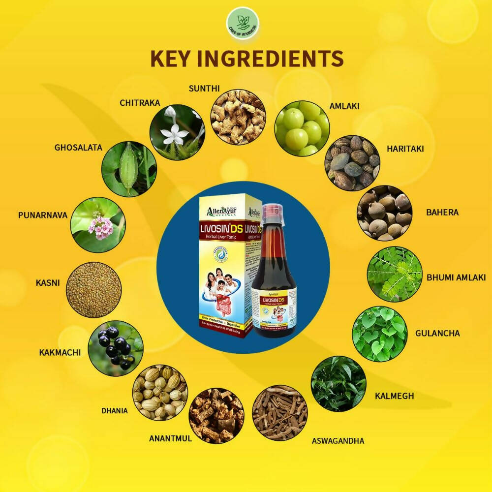 Dr. Sarkar's Allen Ayur Herbals Livosin DS Tonic | Grocsy