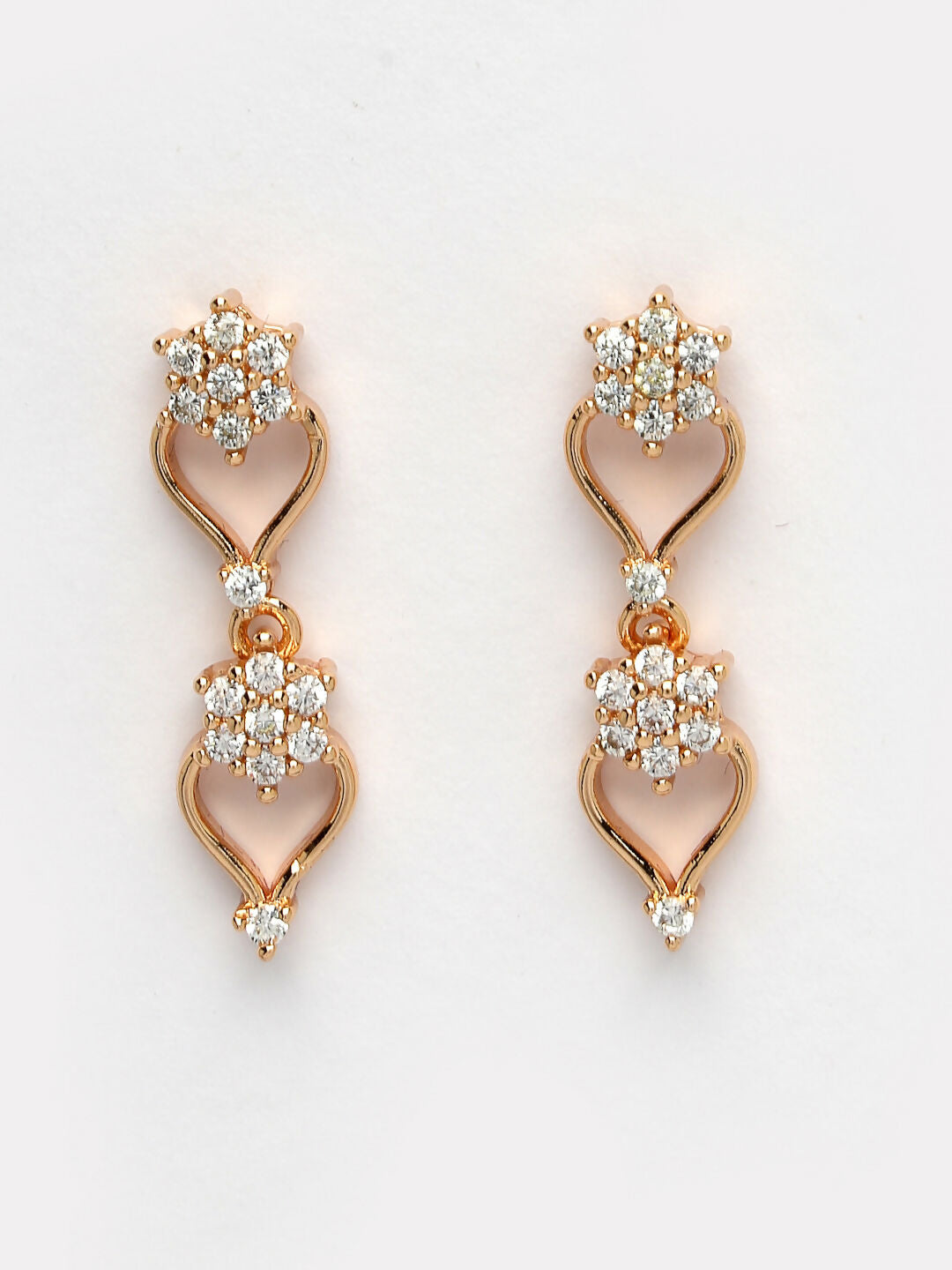 NVR Women's Gold-Polished American Diamond-Studded Handcrafted Jewellery Set | Grocsy