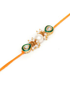 Designer kundan Rakhi - Ruby Raang | Grocsy