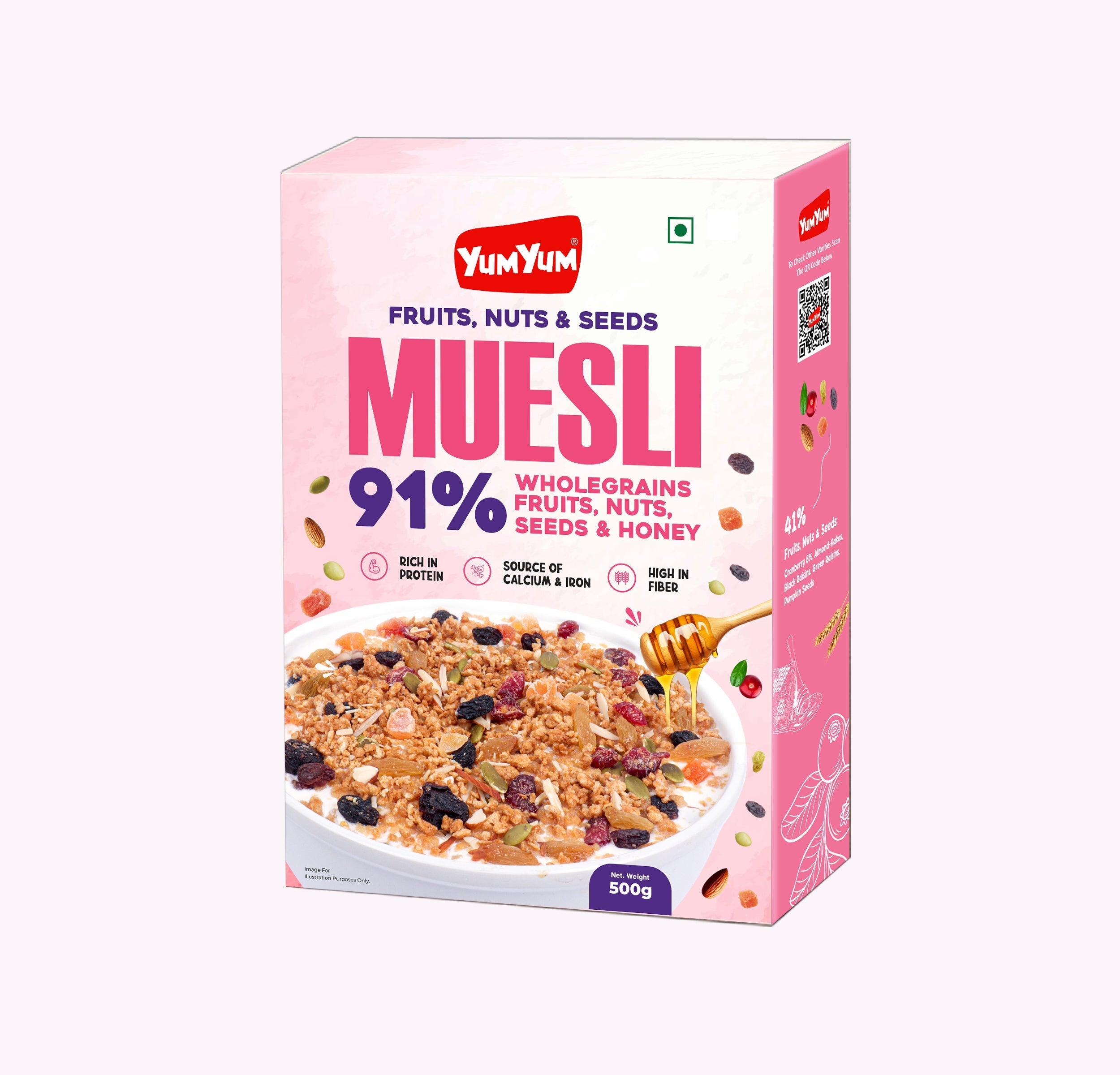Yum Yum Fruits, Nuts & Seeds Honey Muesli Box | Grocsy