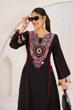 The52 Women's Gorgeous Rayon Fabric Thread Work Straight Kurta Palazzo Set | Grocsy