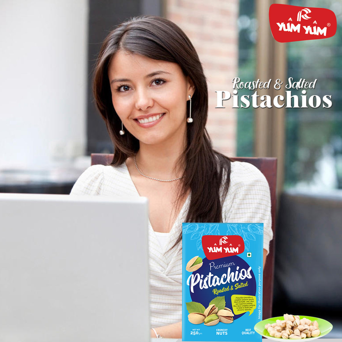 Yum Yum Roasted & Salted Pistachios Box | Grocsy