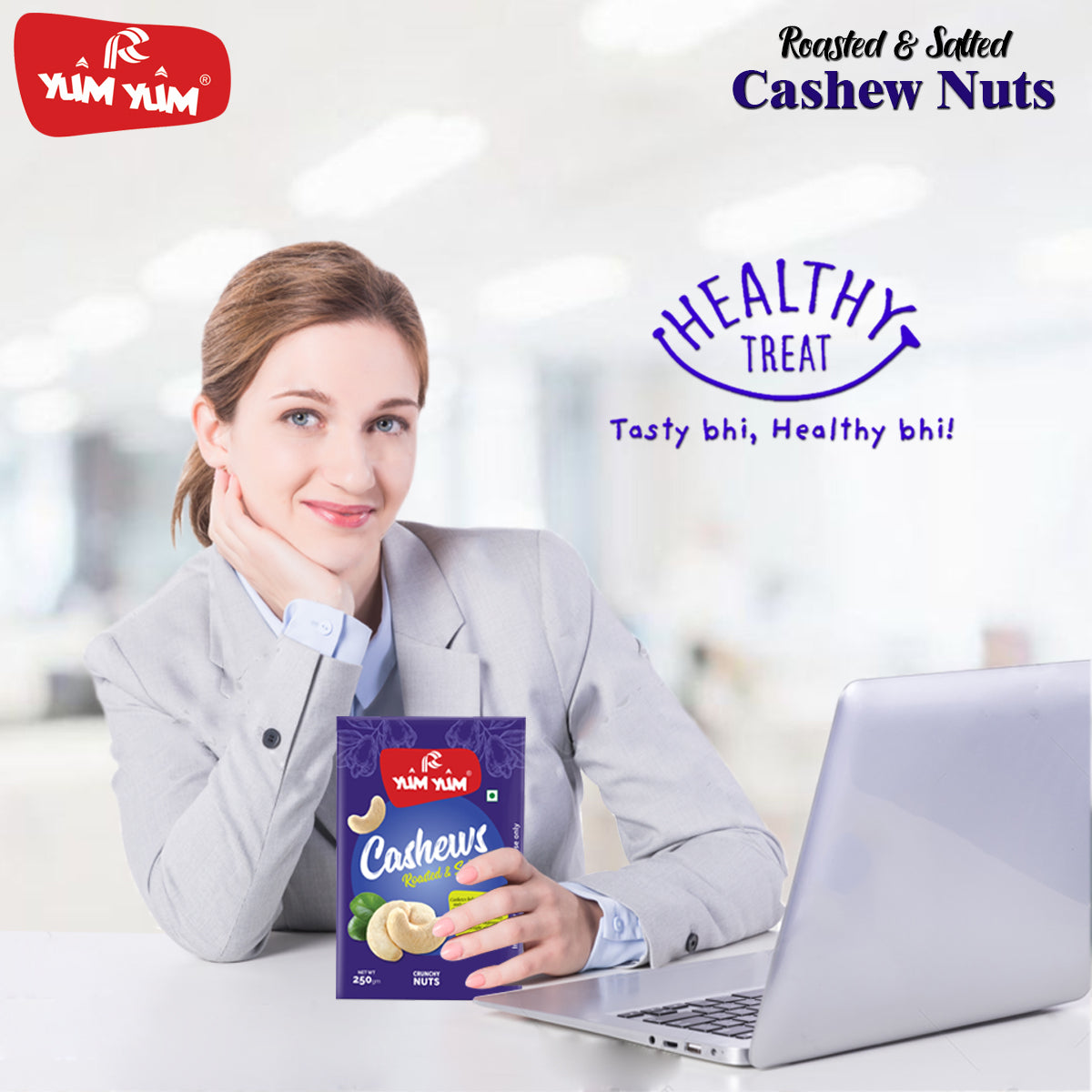 Yum Yum Roasted & Salted Cashews Box | Grocsy