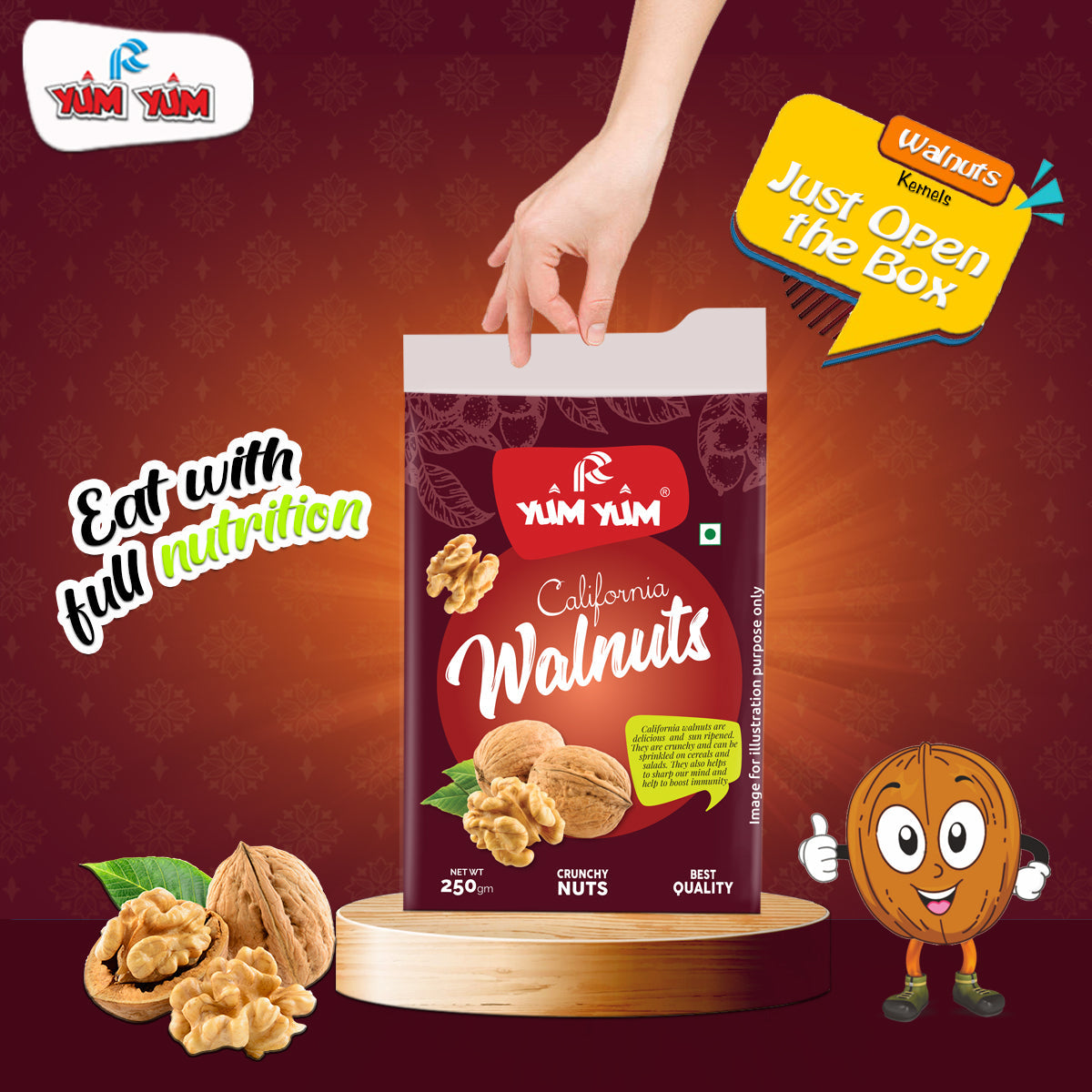 Yum Yum Walnut Kernels Box | Grocsy