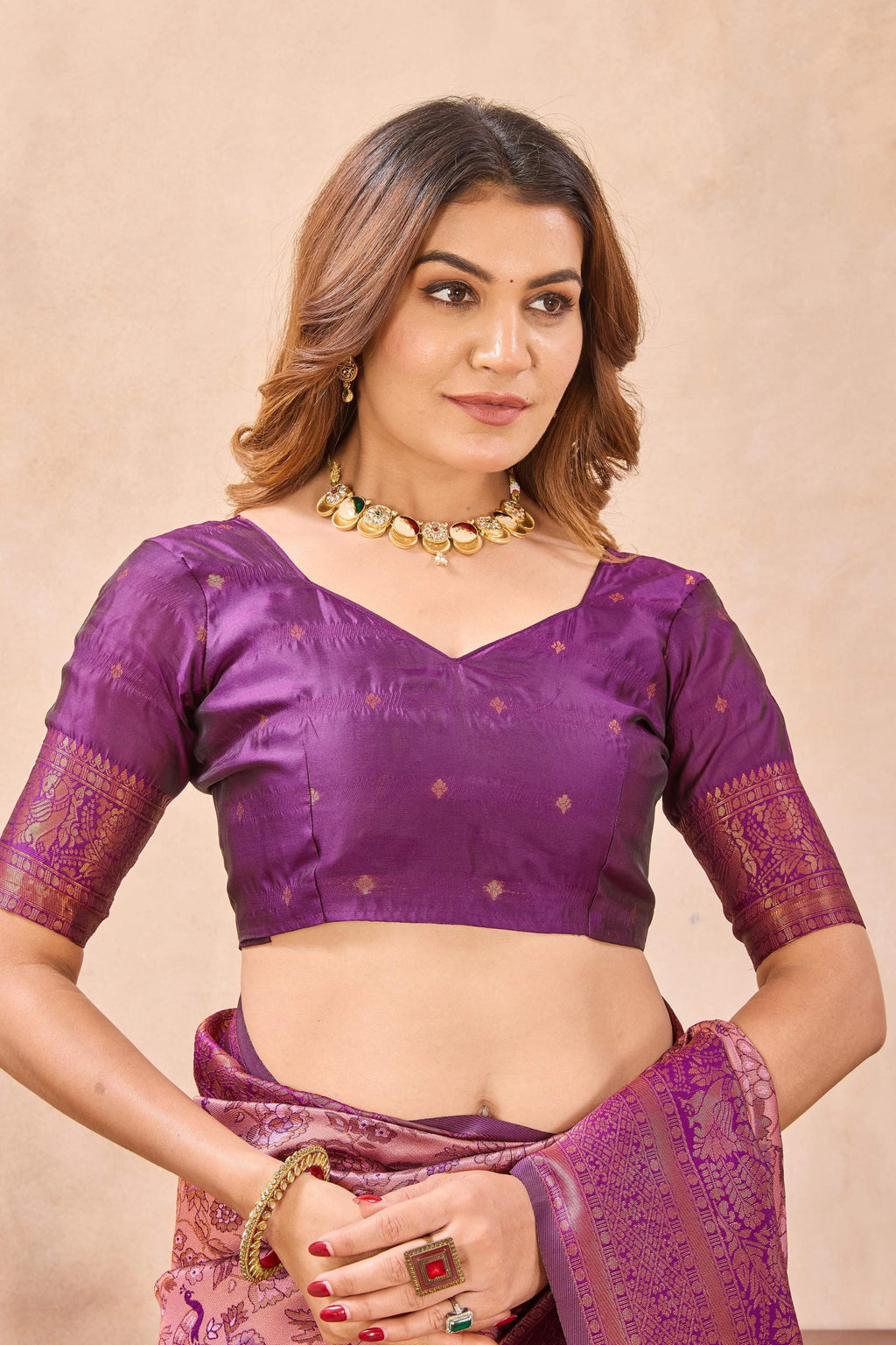 Divine International Trading Co Light Pink Soft Silk Blend Banarasi Jacuard Work Designer Party Wear Saree With Unstitched Blouse Piece | Grocsy