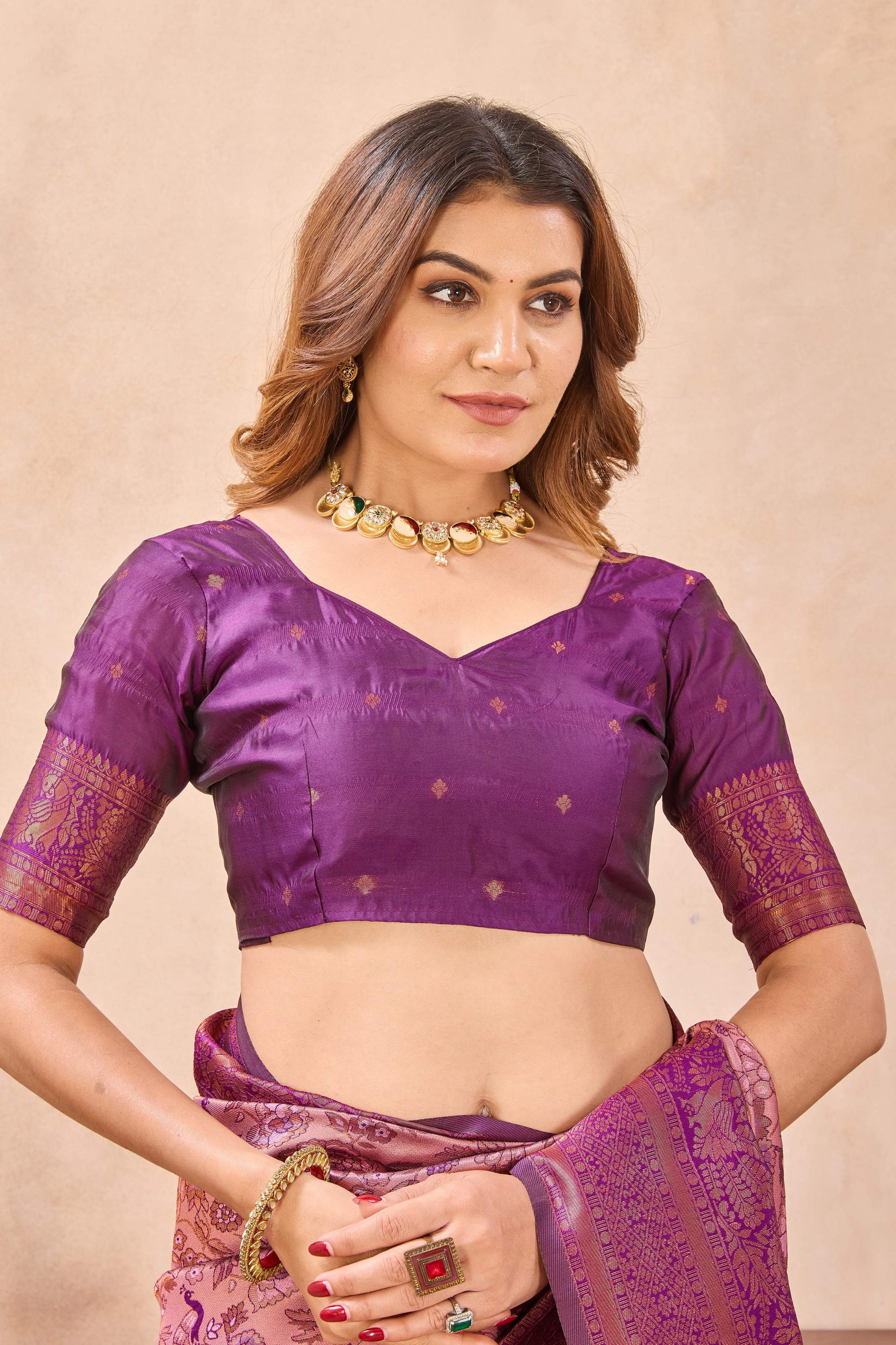 Divine International Trading Co Light Pink Soft Silk Blend Banarasi Jacuard Work Designer Party Wear Saree With Unstitched Blouse Piece | Grocsy