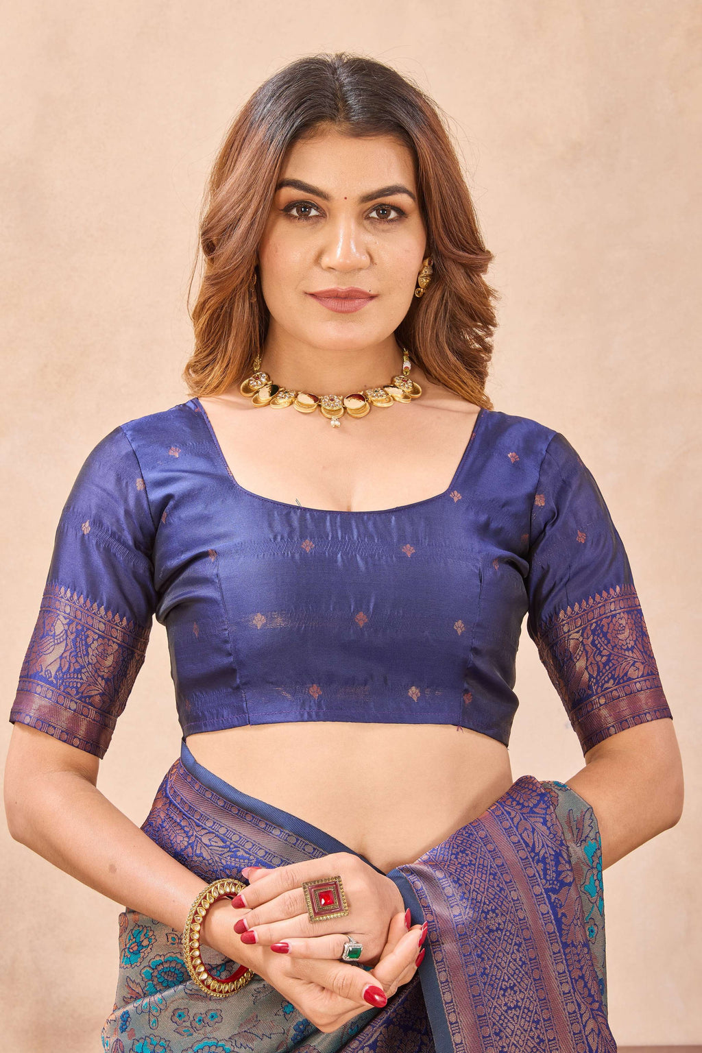 Divine International Trading Co Turquoise Blue Soft Silk Blend Banarasi Jacuard Work Designer Party Wear Saree With Unstitched Blouse Piece | Grocsy