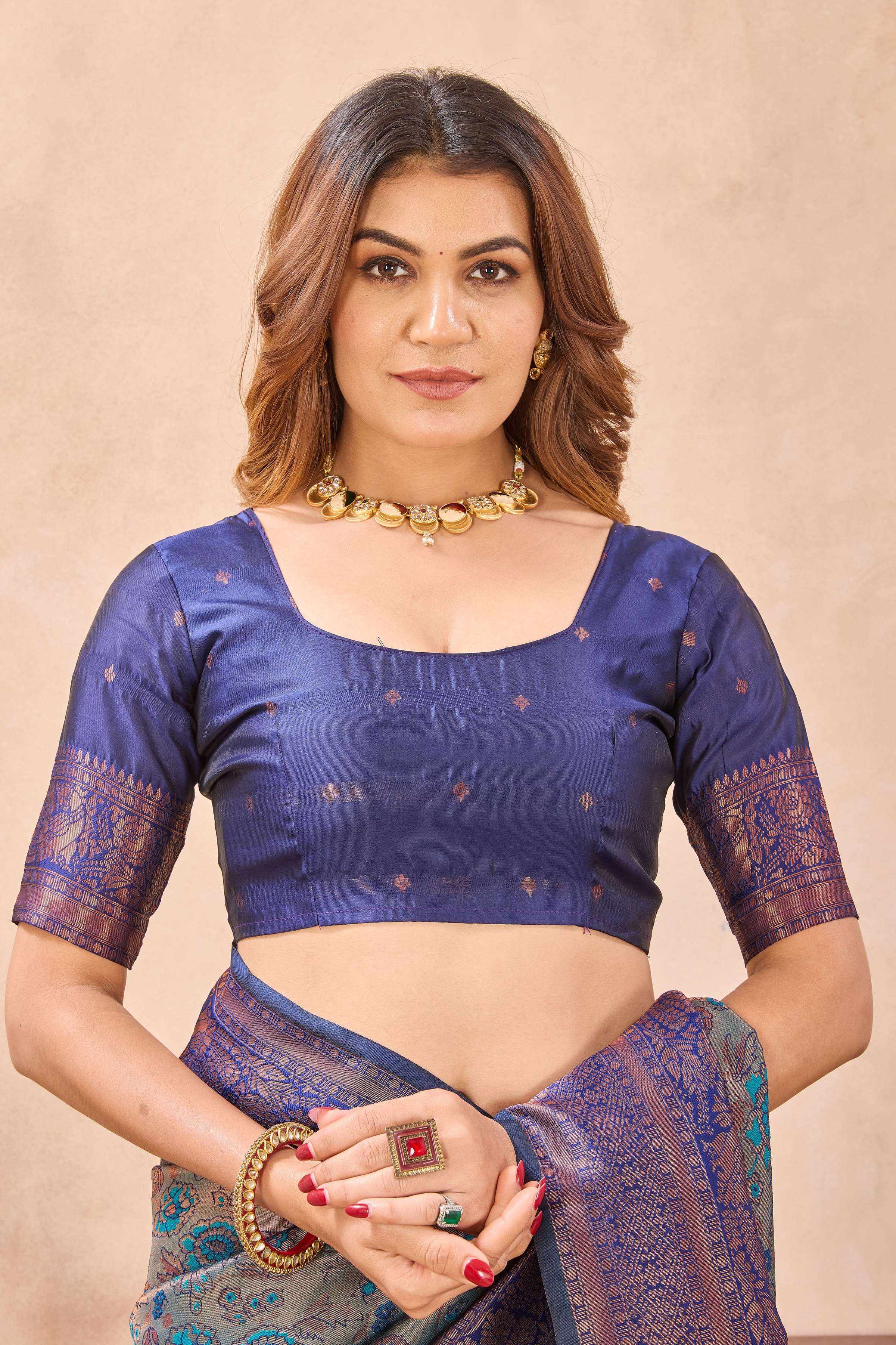 Divine International Trading Co Turquoise Blue Soft Silk Blend Banarasi Jacuard Work Designer Party Wear Saree With Unstitched Blouse Piece | Grocsy