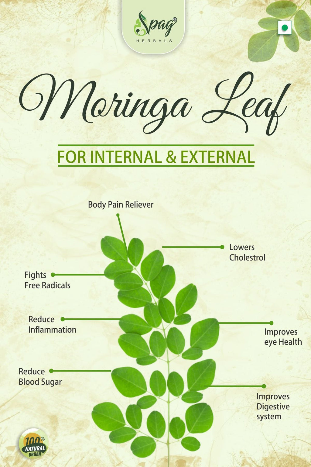 Spag Herbals Premium Moringa Leaf Powder | Grocsy