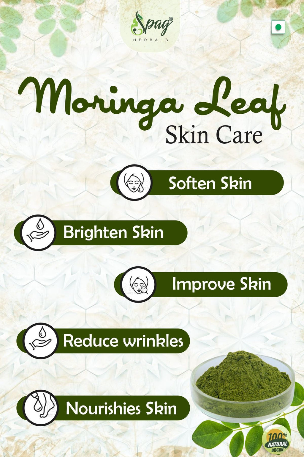Spag Herbals Premium Moringa Leaf Powder | Grocsy