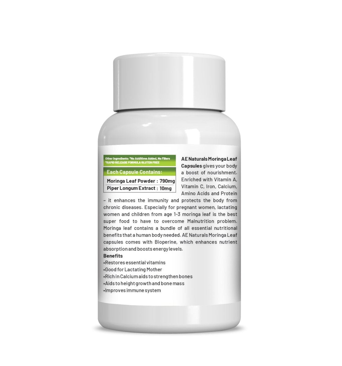 Ae Naturals Moringa Leaf Capsules | Grocsy