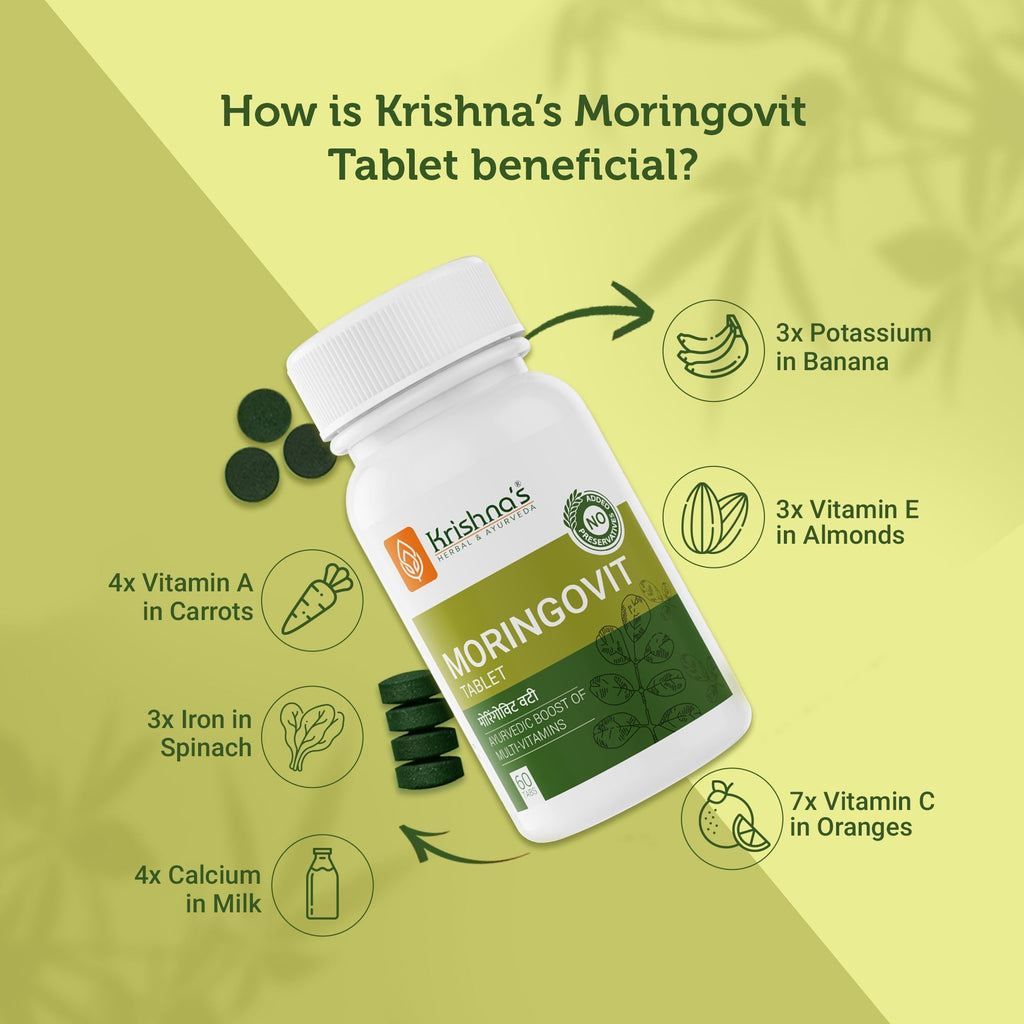 Krishna'S Herbal & Ayurveda Moringovit Tablets | Grocsy