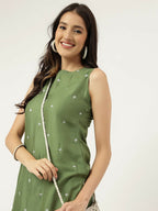 Joban Fashion Green Rayon and Embroidered Work Straight Kurta Bottom Set | Grocsy