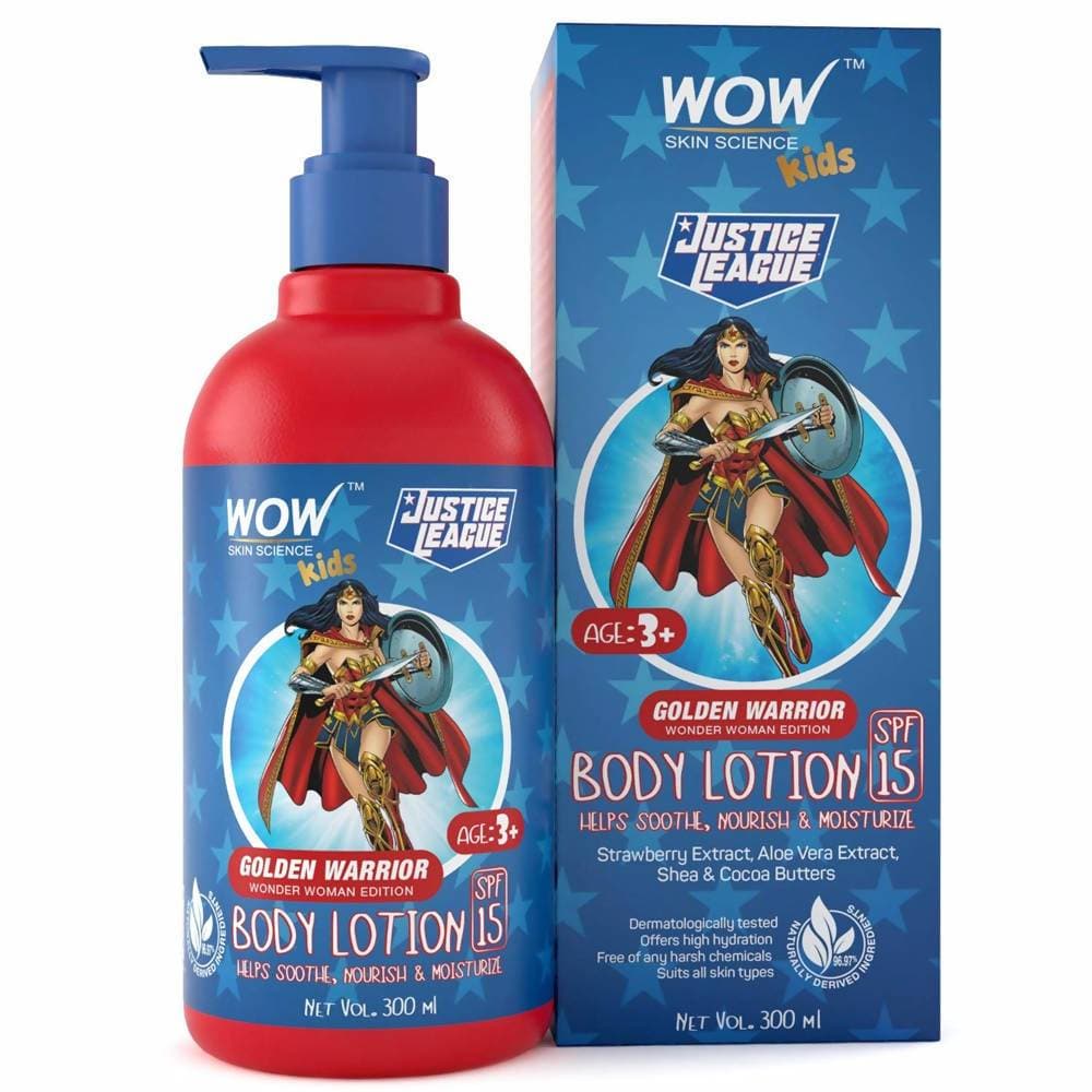 Wow Skin Science Kids Body Lotion - Golden Warrior Wonder Woman Edition | Grocsy
