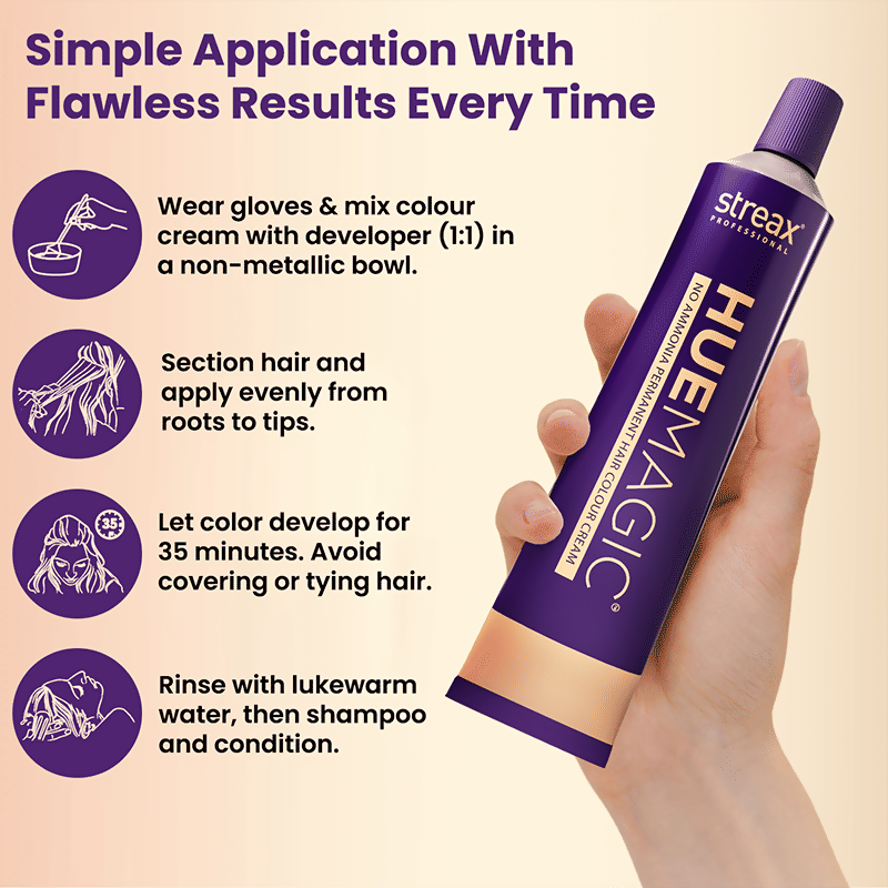 Streax Professional HueMagic Permanent Hair Colour - 3 Dark Brown | Grocsy