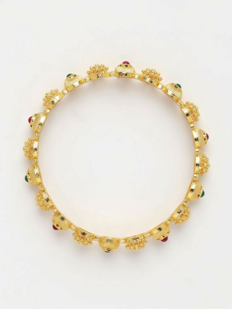 NVR Women Set of 2 Gold Plated Artificial Stone Bangle | Grocsy