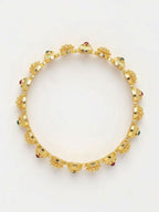NVR Women Set of 2 Gold Plated Artificial Stone Bangle | Grocsy