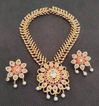 AD Ruby Bridal Necklace Set