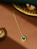 Ruby Raang Tear Drop Green Meenakari with Diamond Maang Tikka | Grocsy