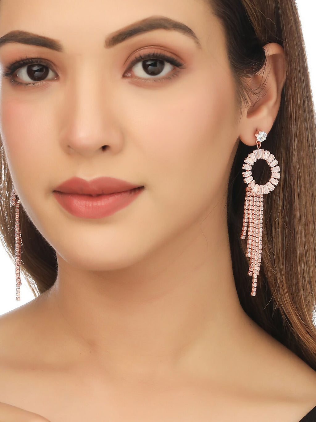 NVR Women Gold Toned Contemporary Drop Earrings | Grocsy