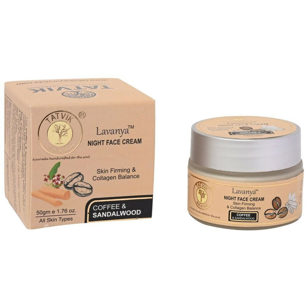Tatvik Ayurveda Lavanya Night Face Cream (Coffee & Sandalwood) | Grocsy