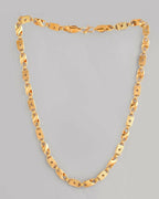 VOJ Gold-Polished Biscuit Shaped Chain With Small Heart | Grocsy