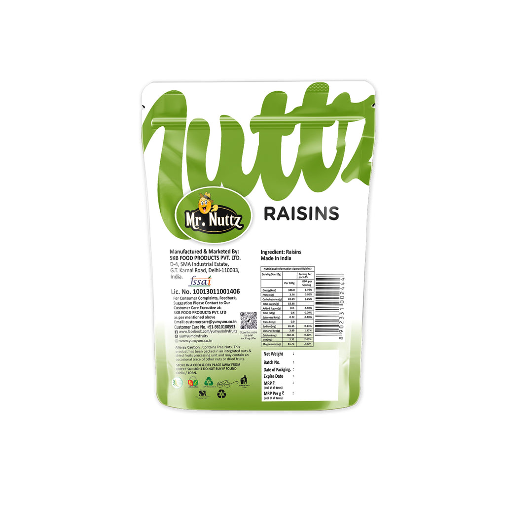 Mr. Nuttz Green Raisins Pouch | Grocsy