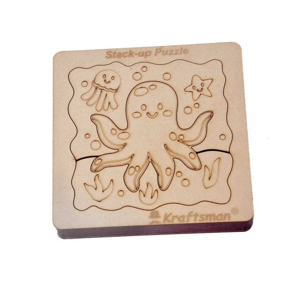 Kraftsman Stack up Puzzles/ Layered Puzzle Octopus Shape for Kids | Color Kit Included | 18 Pieces Puzzle | Grocsy