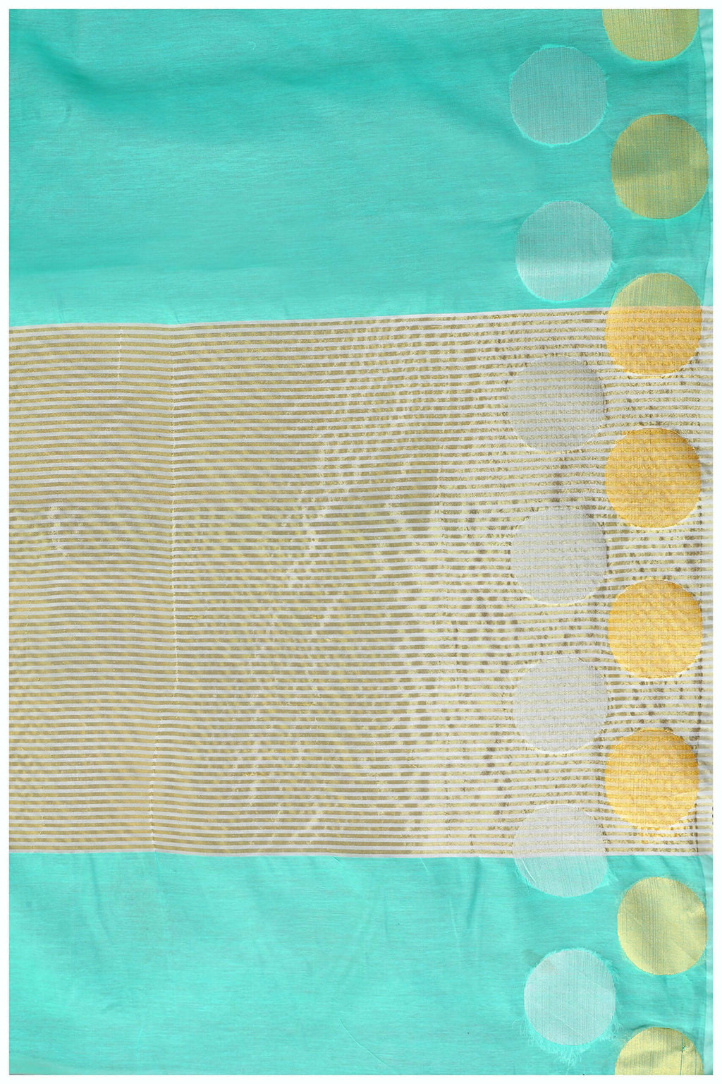 Mimosa Women's Turquoise Blue Kanchipuram Cotton Saree | Grocsy