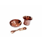 Copper Pancha Pathra Udharini(Spoon) with plate | Grocsy