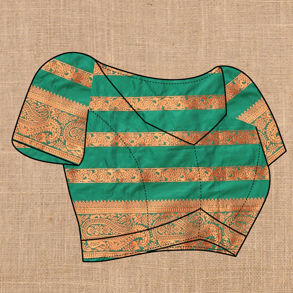 Vedant Vastram Green Color Banarasi Silk Saree - Green | Grocsy