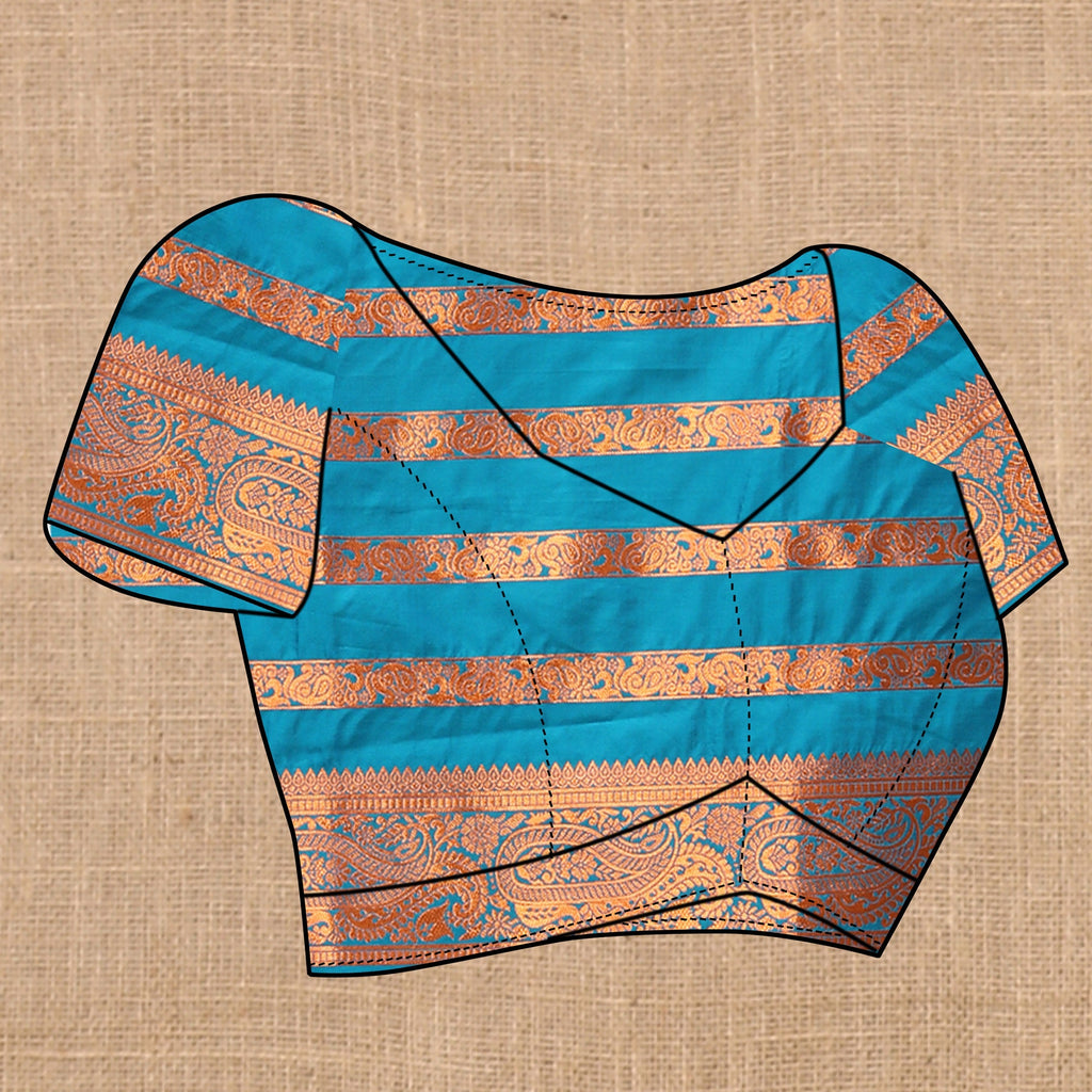 Vedant Vastram Rama Color Banarasi Silk Saree - Rama | Grocsy