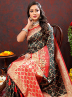 Vedant Vastram Bottle Green Color Kanjeevaram Patola Silk Saree - Bottle Green | Grocsy