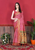 Vedant Vastram Pink Color Kanjeevaram Silk Saree - Pink | Grocsy