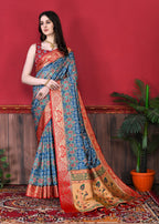 Vedant Vastram Royal Blue Color Kanjeevaram Silk Saree - Royal Blue | Grocsy