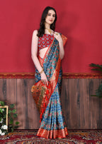 Vedant Vastram Royal Blue Color Kanjeevaram Silk Saree - Royal Blue | Grocsy
