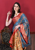 Vedant Vastram Royal Blue Color Kanjeevaram Silk Saree - Royal Blue | Grocsy