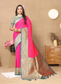 Vedant Vastram Pink Color Kanjeevaram Silk Saree - Pink | Grocsy