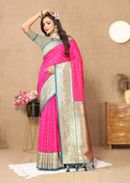 Vedant Vastram Pink Color Kanjeevaram Silk Saree - Pink | Grocsy