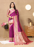 Vedant Vastram Purple Color Kanjeevaram Silk Saree - Purple | Grocsy