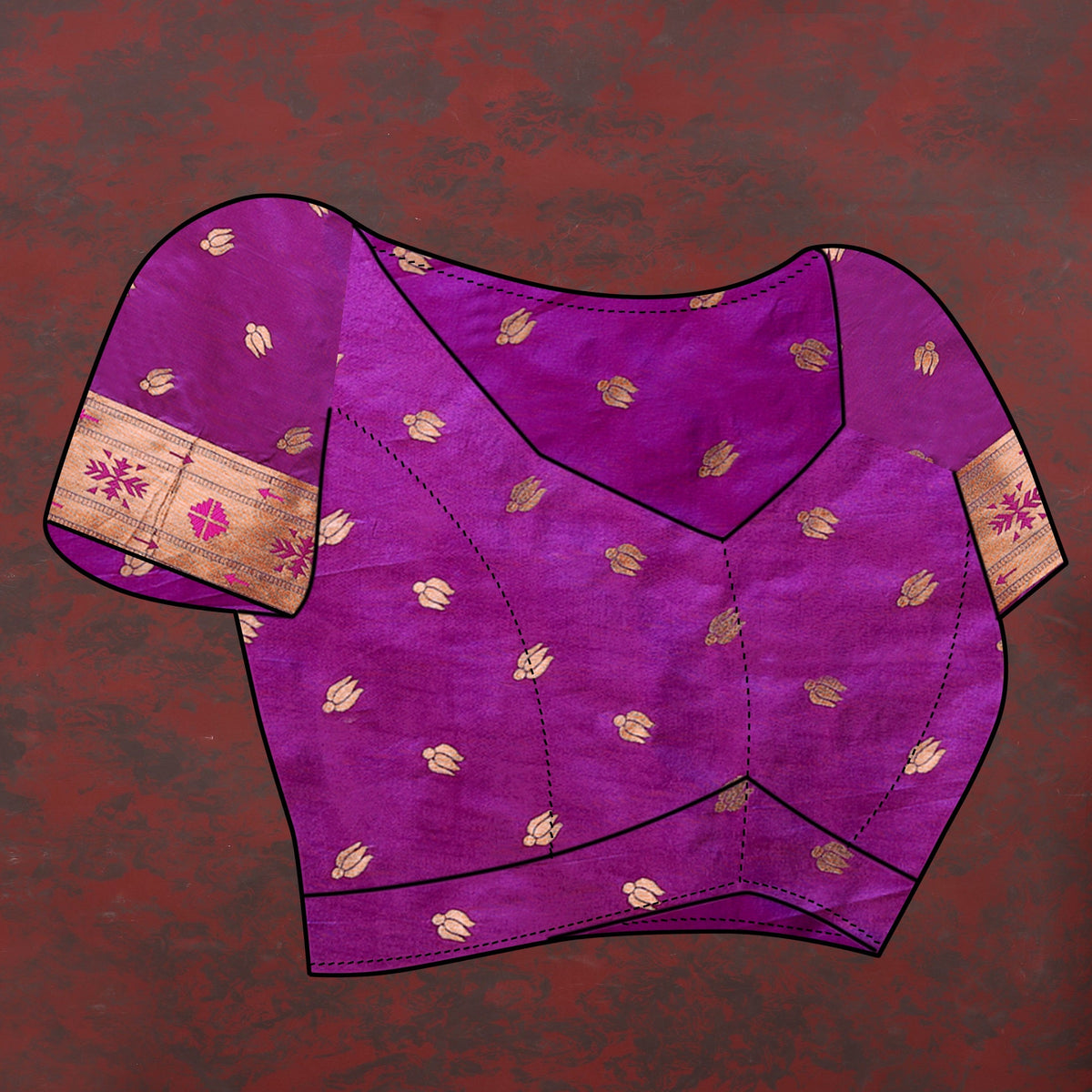 Vedant Vastram Purple Color Paithani Silk Saree - Purple | Grocsy