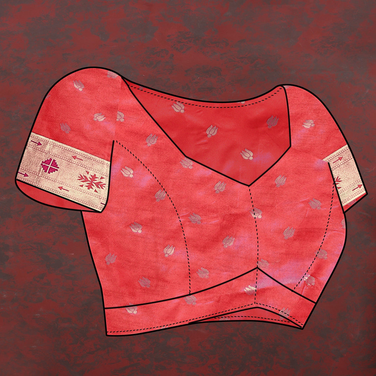 Vedant Vastram Red Color Paithani Silk Saree - Red | Grocsy