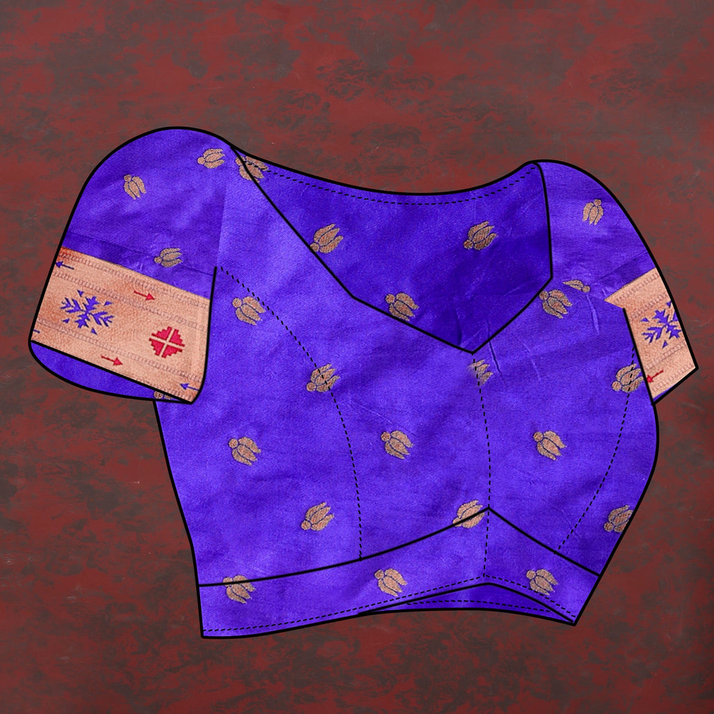 Vedant Vastram Royal Blue Color Paithani Silk Saree - Royal Blue | Grocsy