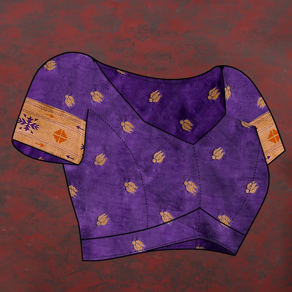 Vedant Vastram Violet Color Paithani Silk Saree - Violet | Grocsy