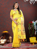 Vedant Vastram Yellow Color Paithani Silk Saree - Yellow | Grocsy