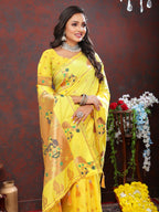 Vedant Vastram Yellow Color Paithani Silk Saree - Yellow | Grocsy