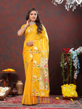 Vedant Vastram Mustard Color Paithani Silk Saree - Mustard | Grocsy
