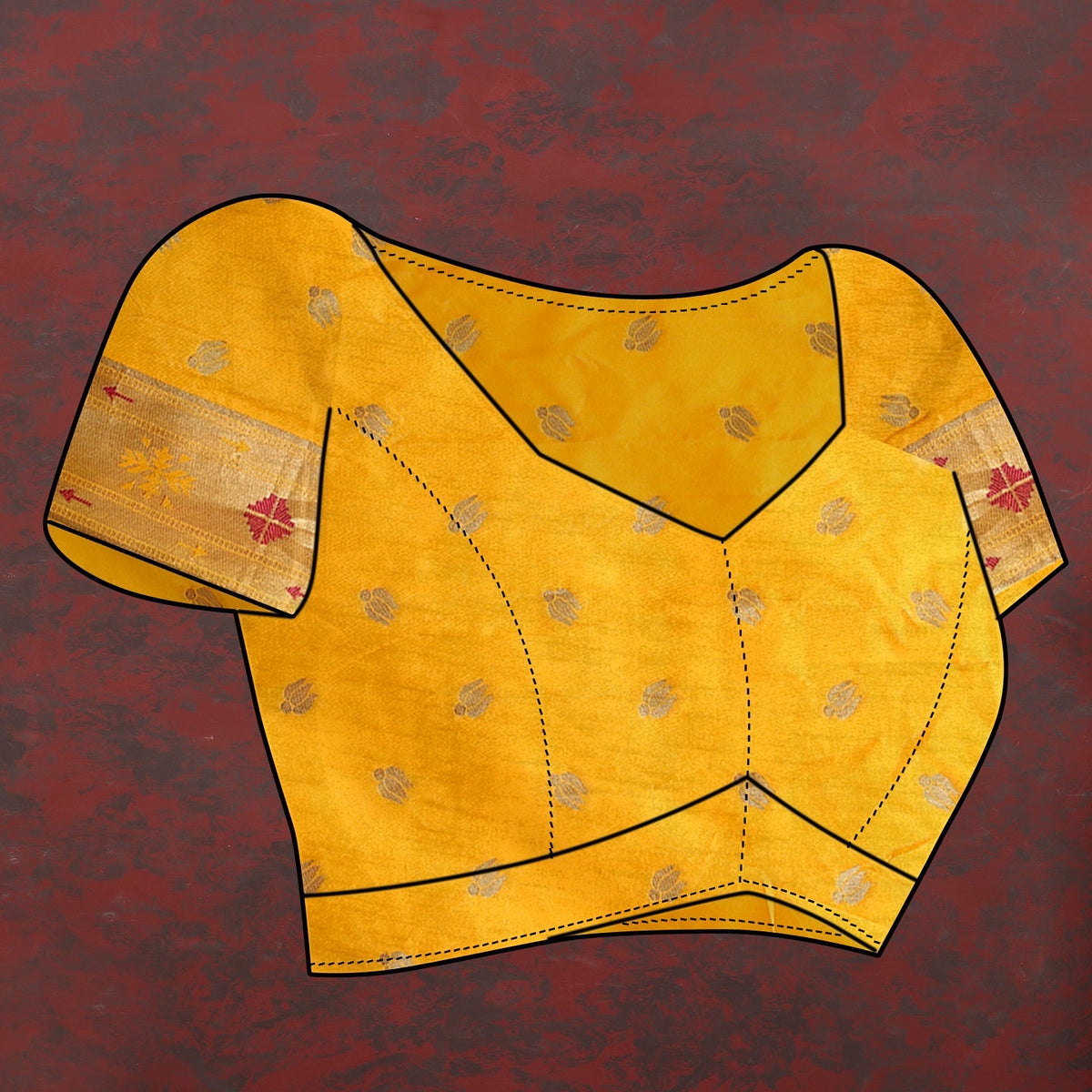 Vedant Vastram Mustard Color Paithani Silk Saree - Mustard | Grocsy