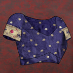 Vedant Vastram Navy Blue Color Paithani Silk Saree - Navy Blue | Grocsy