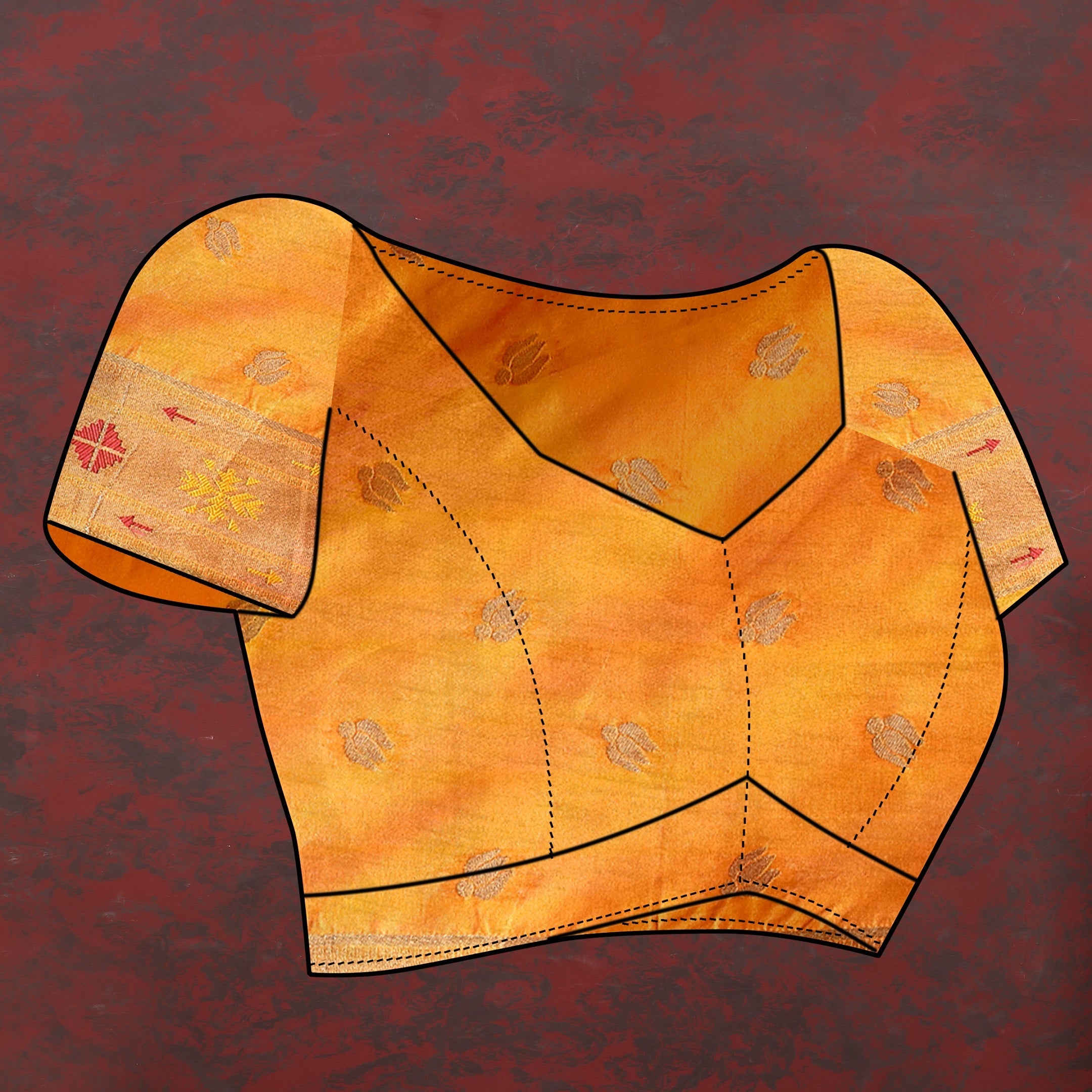 Vedant Vastram Orange Color Paithani Silk Saree - Orange | Grocsy